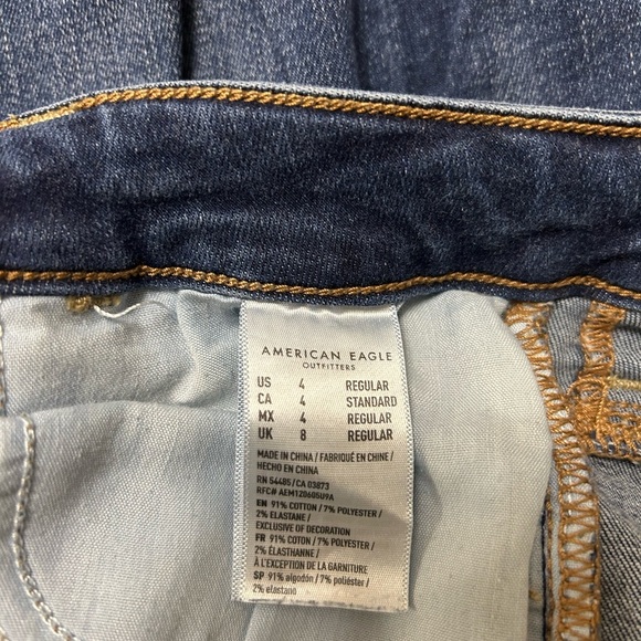 Women's American Eagle super high waist jegging Distressed Blue Jeans size 4 - Picture 5 of 5
